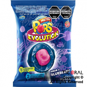CHUPETIN MISTER POPS EVOLUTION BLUEBERRY X 24 UNIDADES x 1